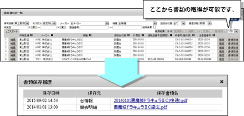 保有遊技台一覧での書類取得(時系列)